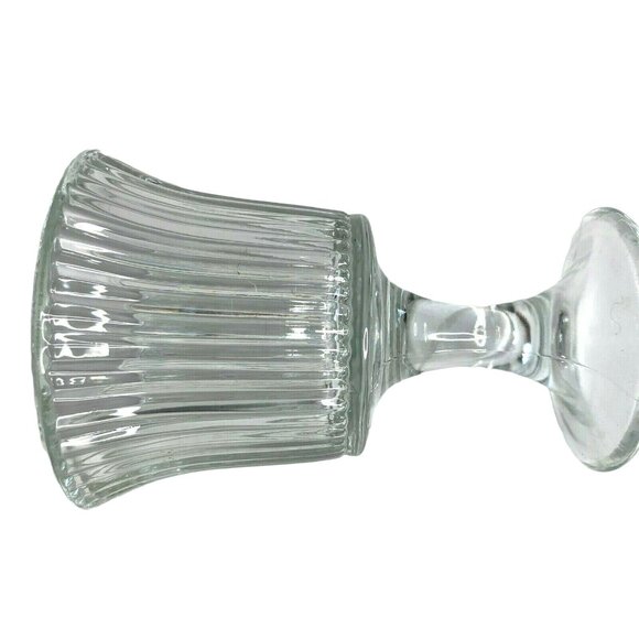 Vintage Clear Ribbed Footed Glass Candle Holder or Oyster Glass - Picture 6 of 6